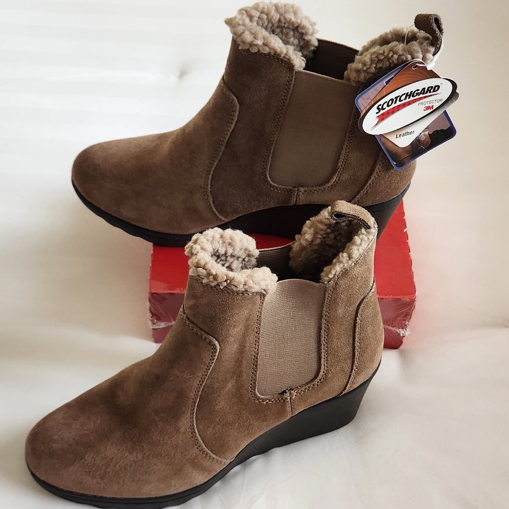 Weather Smart Easy Care White Mountain Brown Suede Boots. Size 9. NWT - Picture 12 of 16